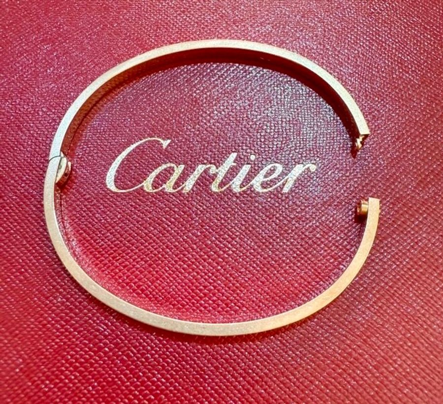 降價1萬!Cartier卡地亞LOVE細版手鐲玫瑰金2手18碼-6