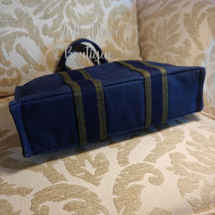 🌻雙11特價🌅 Hermès hermes fourre tout herline vintage bag 愛馬仕 深藍色 中古 帆布包 帆布袋 公事包 托特包 手袋-2