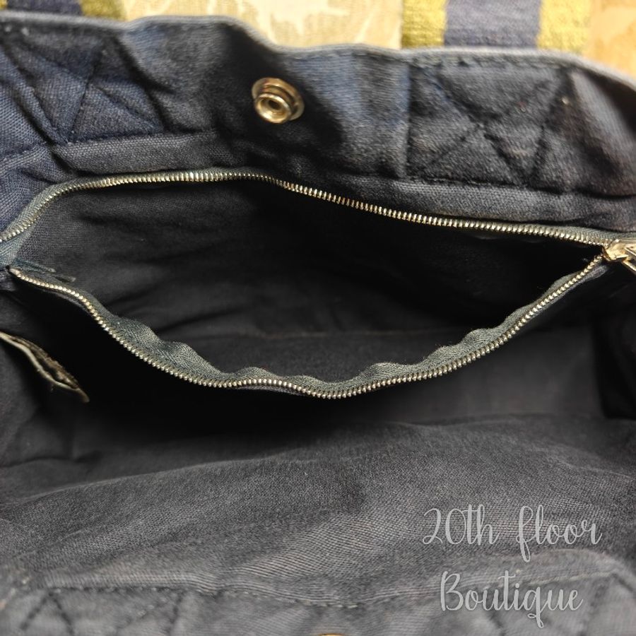 🌻雙11特價🌅 Hermès hermes fourre tout herline vintage bag 愛馬仕 深藍色 中古 帆布包 帆布袋 公事包 托特包 手袋-13