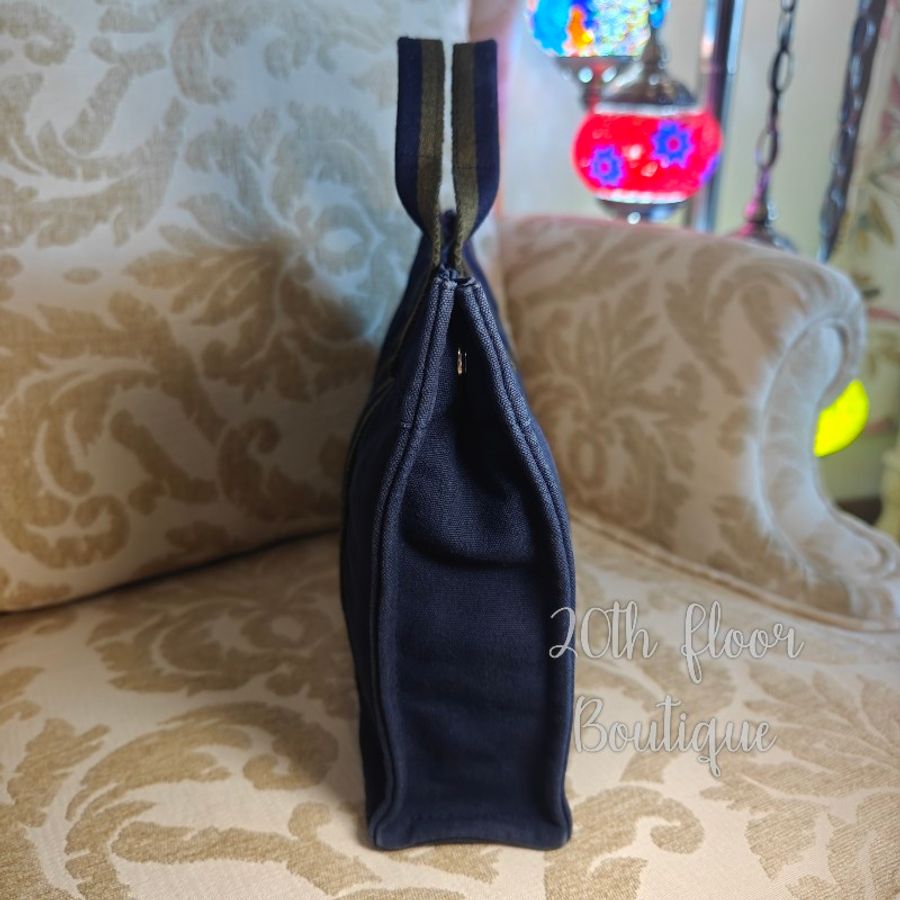 🌻雙11特價🌅 Hermès hermes fourre tout herline vintage bag 愛馬仕 深藍色 中古 帆布包 帆布袋 公事包 托特包 手袋-15