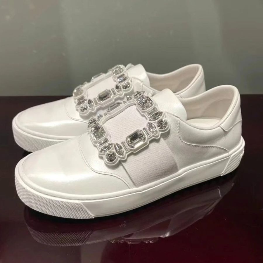 🎁當季特價🎁Roger Vivier 女款Very Vivier鑽釦皮革運動鞋 白色 IT35/35.5/37(購買請訊息告知需要尺寸)-6