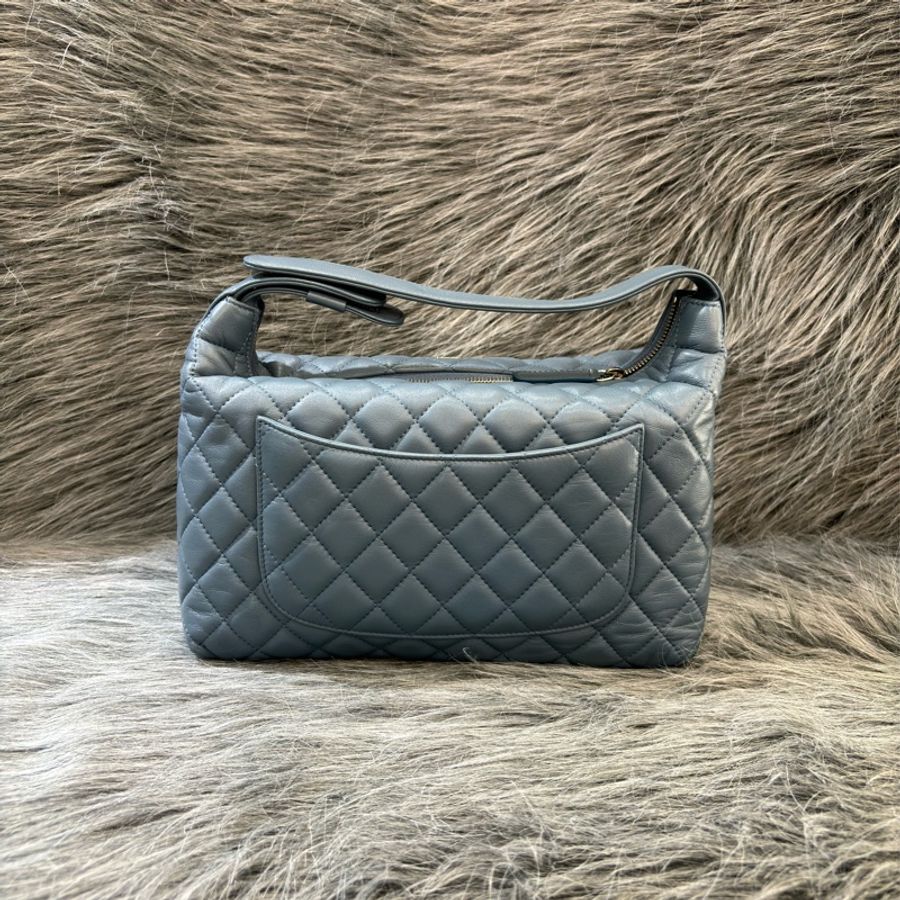 CHANEL 霧霾藍 冰河藍 菱格紋 COCOC 手提包 肩背包 側背包 便當包 牛角包 彎月包-2