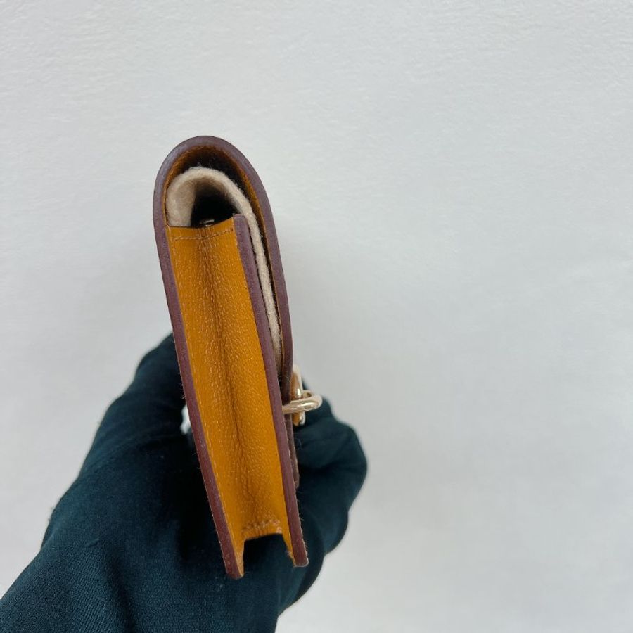 全新✨Hermes roulis slim 豬鼻子焦糖色皮夾/腰包-5