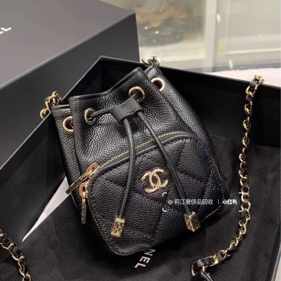 Chanel 22B黑金水桶包🖤近新閒置芯片款🖤-5
