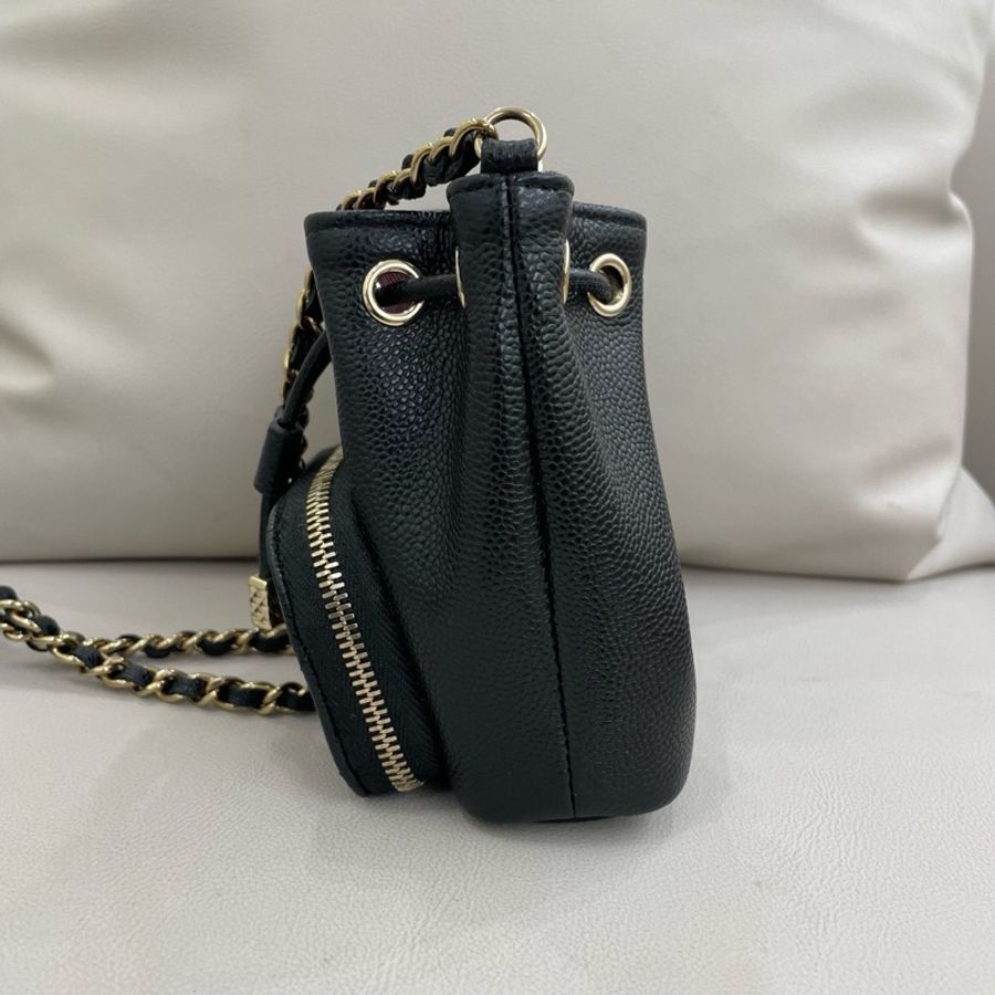Chanel 22B黑金水桶包🖤近新閒置芯片款🖤-12
