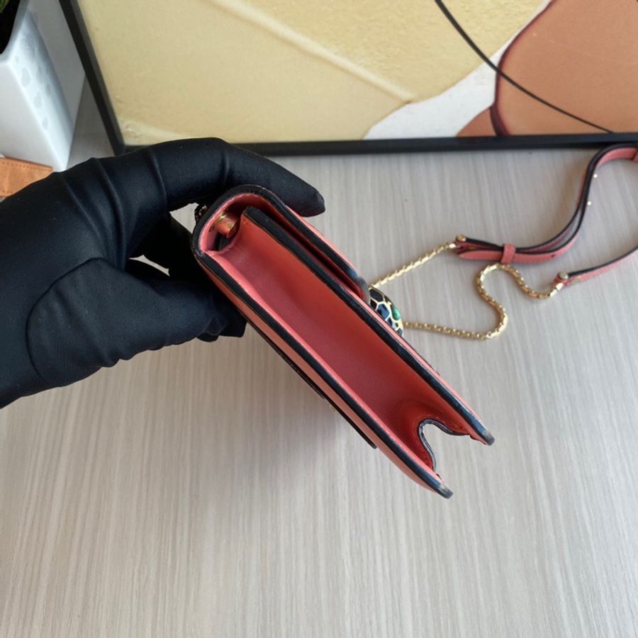 Bvlgari 寶格麗 蛇頭包小號 粉色 有鏡子-5
