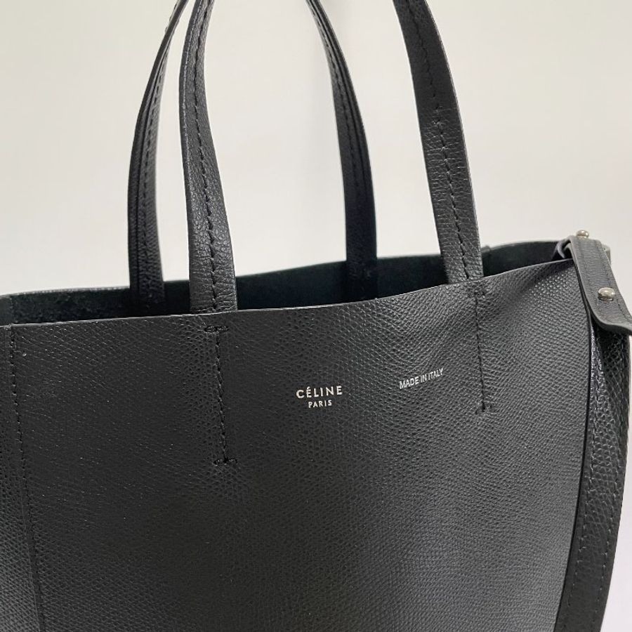 Celine Vertical Cabas Tote Grained Calfskin Small Black 賽琳豎款 Cabas 托特包 粒面小牛皮 小號 黑色-1