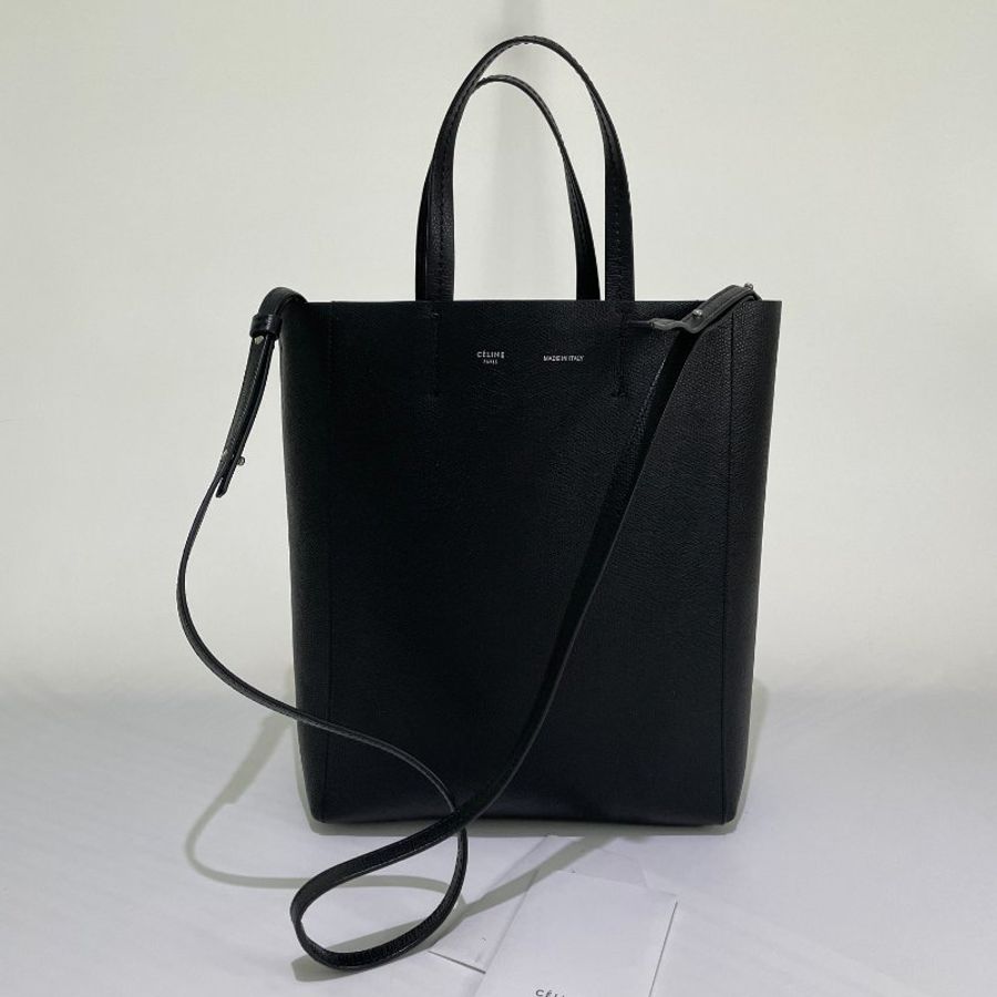 Celine Vertical Cabas Tote Grained Calfskin Small Black 賽琳豎款 Cabas 托特包 粒面小牛皮 小號 黑色-5