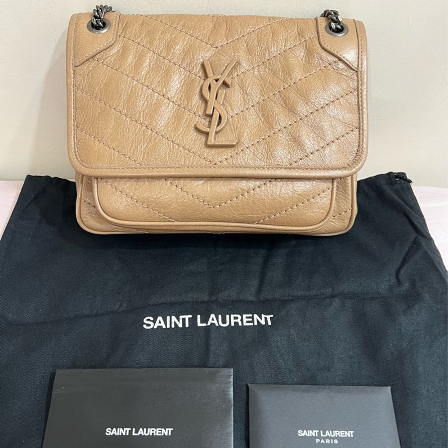 YSL NIKI Baby 奶茶色 新款D扣-0
