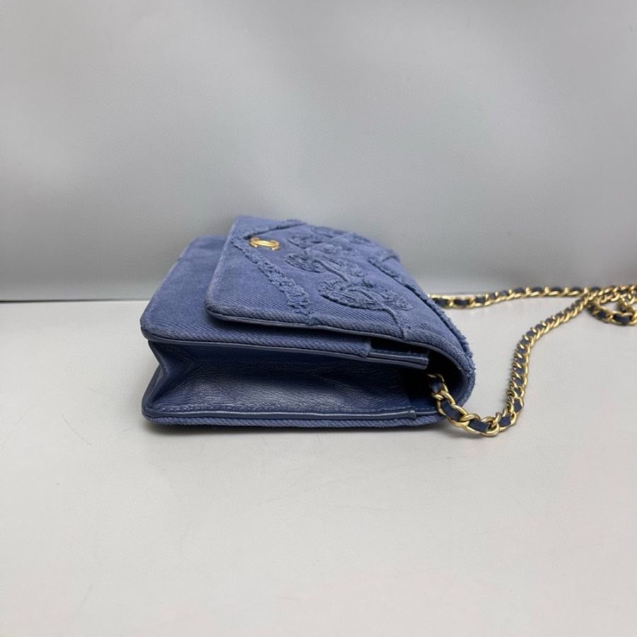 Chanel香奈兒 coco牛仔藍woc鏈條包-4