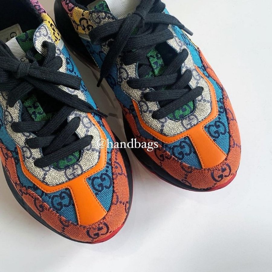 GUCCI Rhyton GG Multicolor 多彩 老花 增高 休閒鞋 運動鞋 EU38-1