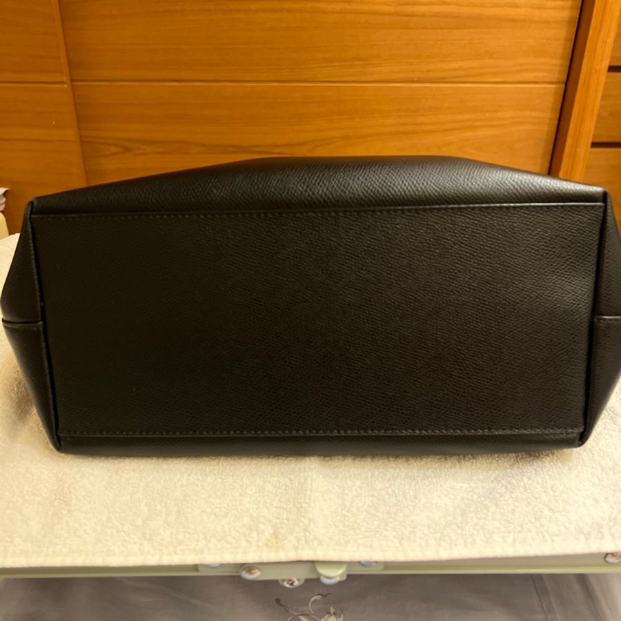 Coach 黑色防刮牛皮大托特包-7