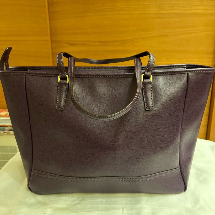 Coach 紫色皮質大托特包-6