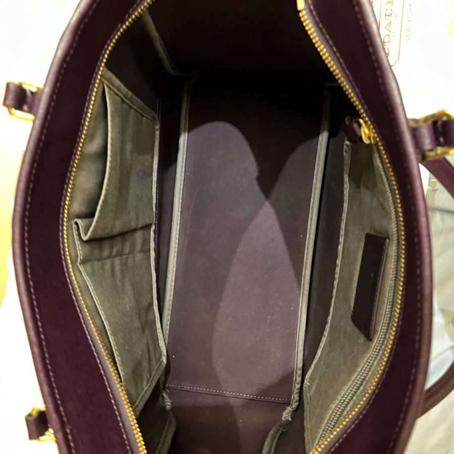 Coach 紫色皮質大托特包-8