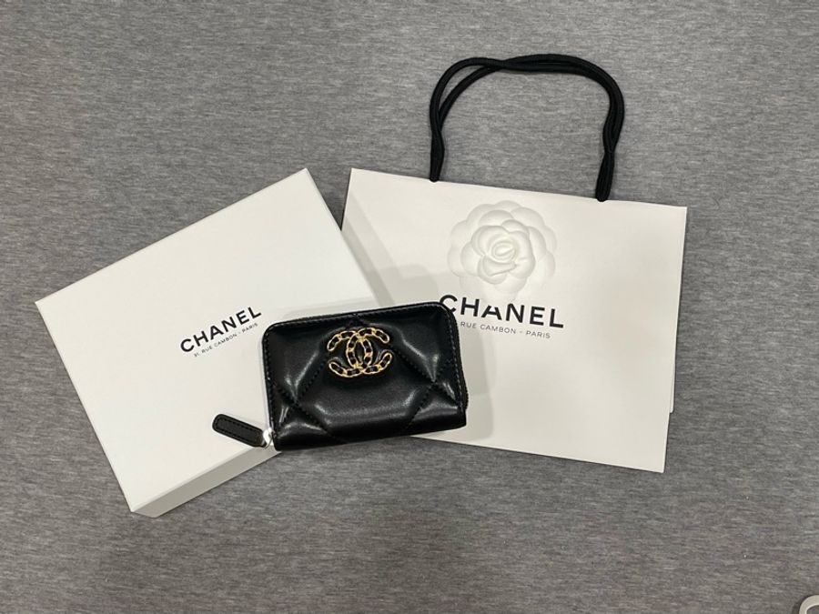 全新 CHANEL 19 拉鍊零錢包 法國🇫🇷買回-1