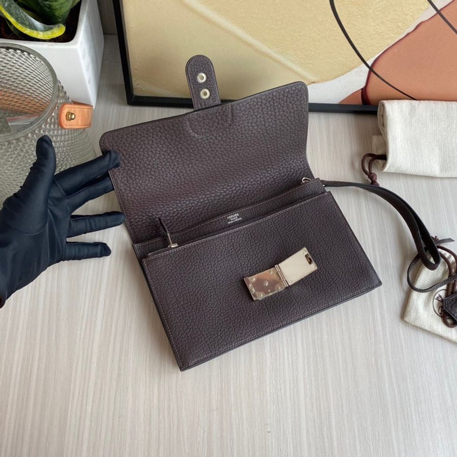 Hermes depeches 男士手拿包 烏木色 框L刻-7