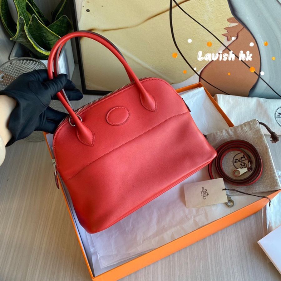 Hermes bolide27 西瓜紅銀扣X刻 swift皮-0