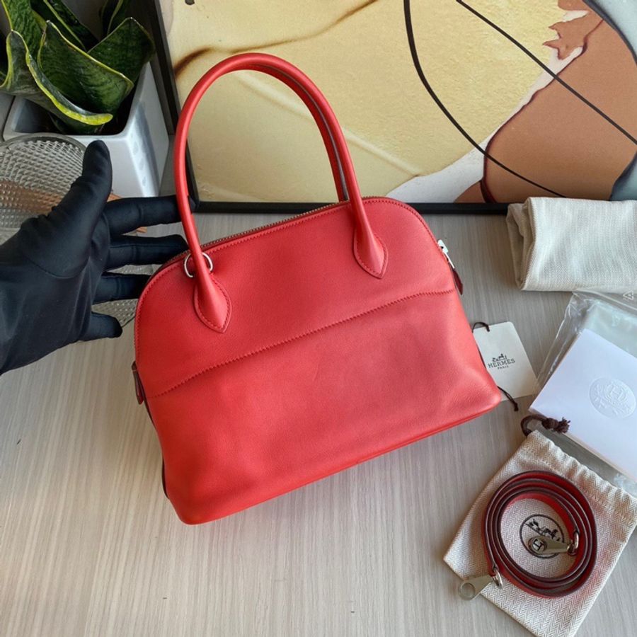 Hermes bolide27 西瓜紅銀扣X刻 swift皮-3