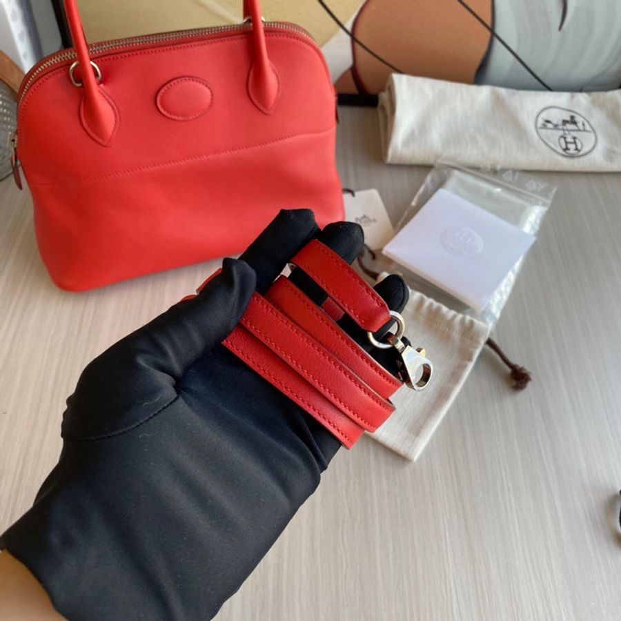 Hermes bolide27 西瓜紅銀扣X刻 swift皮-7