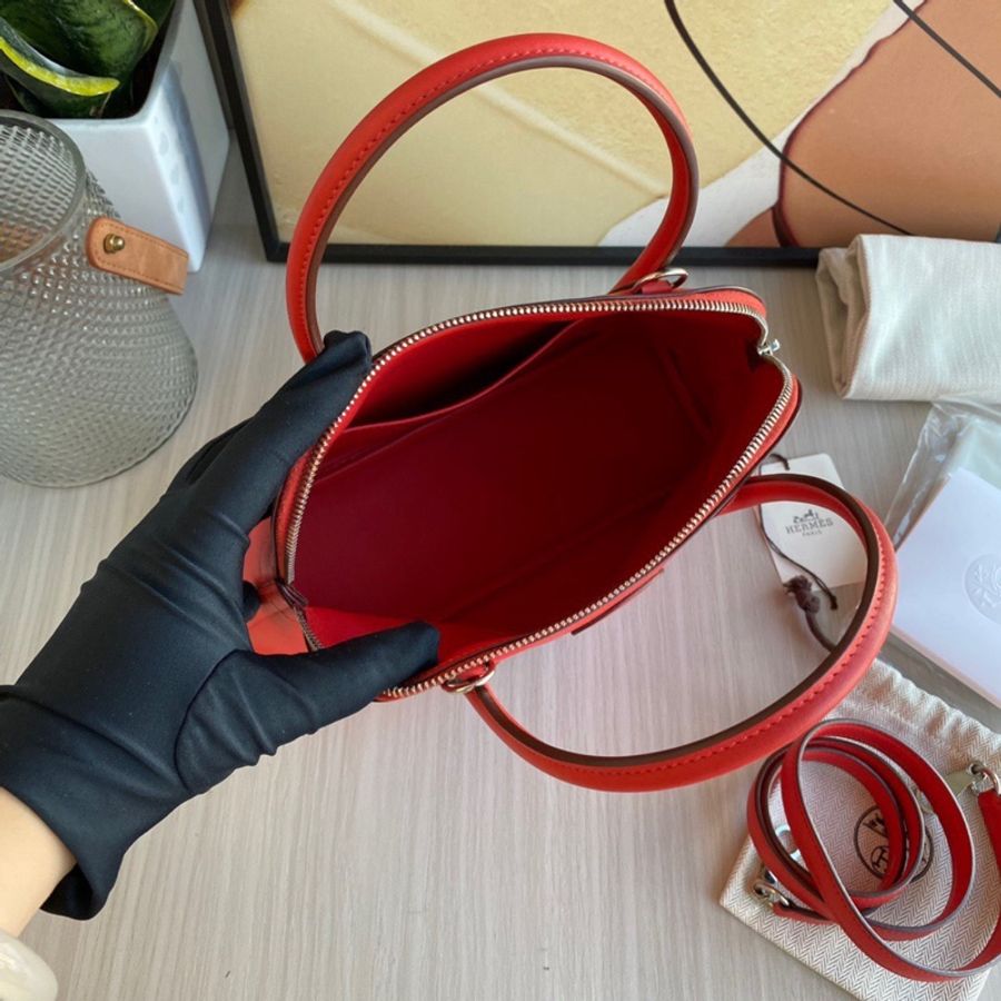 Hermes bolide27 西瓜紅銀扣X刻 swift皮-8