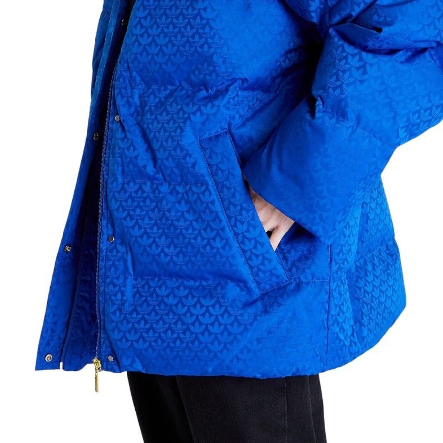 adidas 女款 Adicolor 70 年代字母圖案羽絨服 皇家藍 UK6/8/10/12/14/16 【促銷品】-4