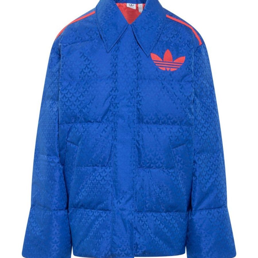 adidas 女款 Adicolor 70 年代字母圖案羽絨服 皇家藍 UK6/8/10/12/14/16 【促銷品】-7