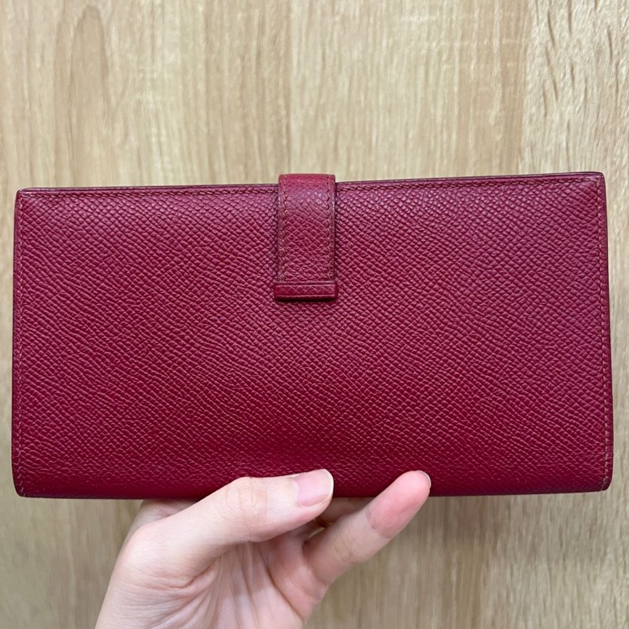 Hermes 54紅Epsom皮Bearn長夾-3