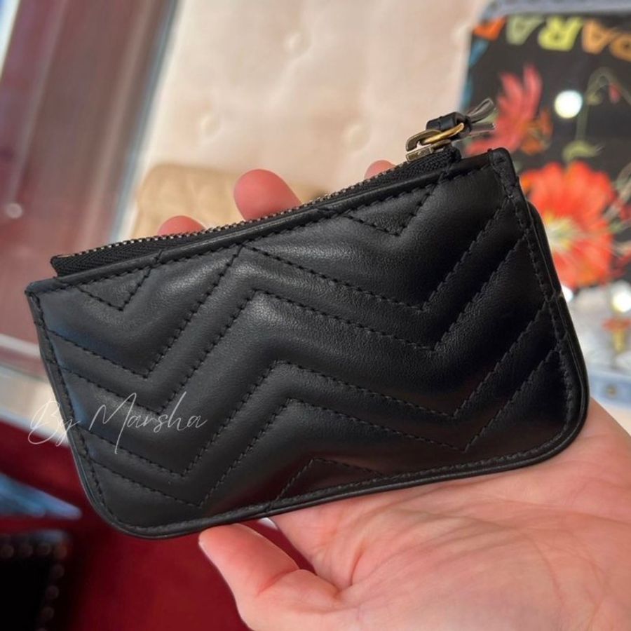 GUCCI MARMONT 復古金屬GG絎縫鑰匙零錢包-2