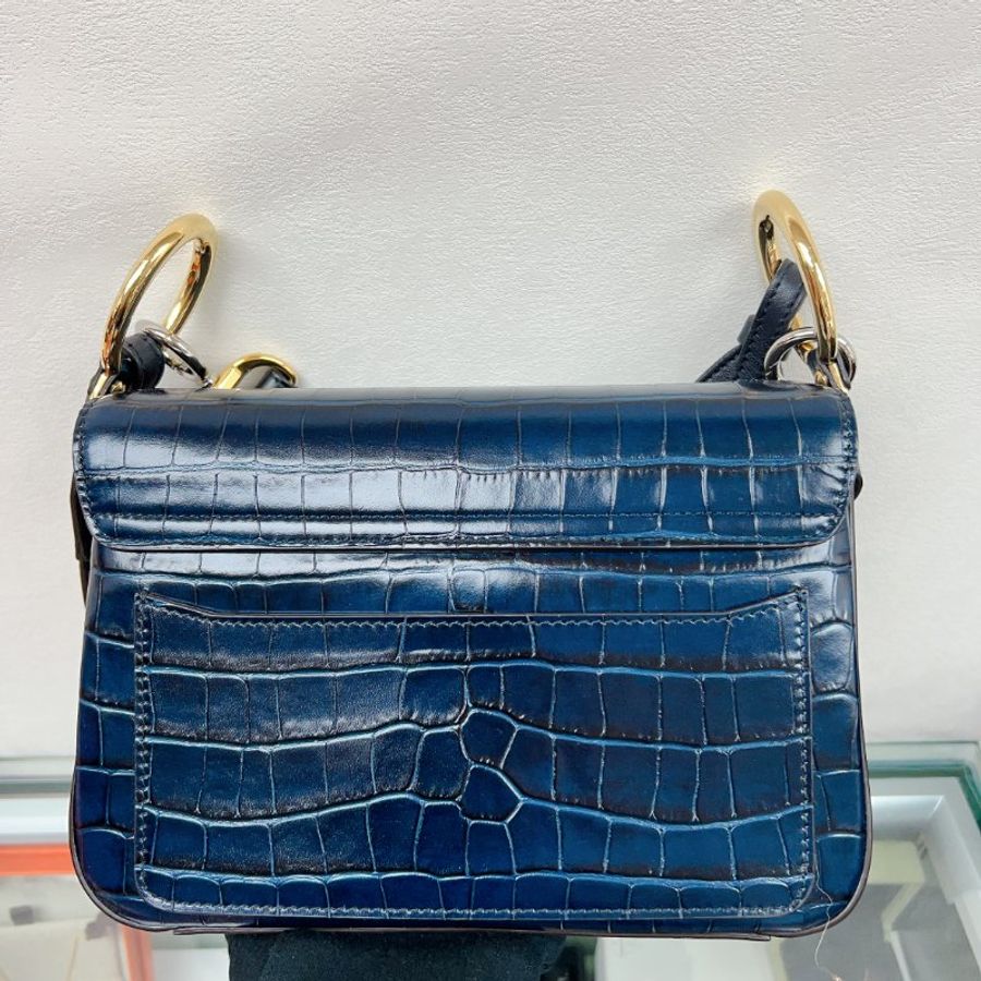 Chloe c bag 深藍色鱷魚紋肩背包-6