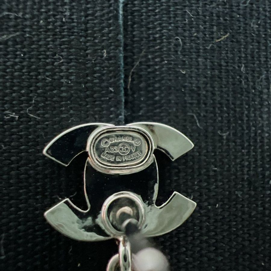 Chanel 23v CC logo珍珠吊飾耳環-3