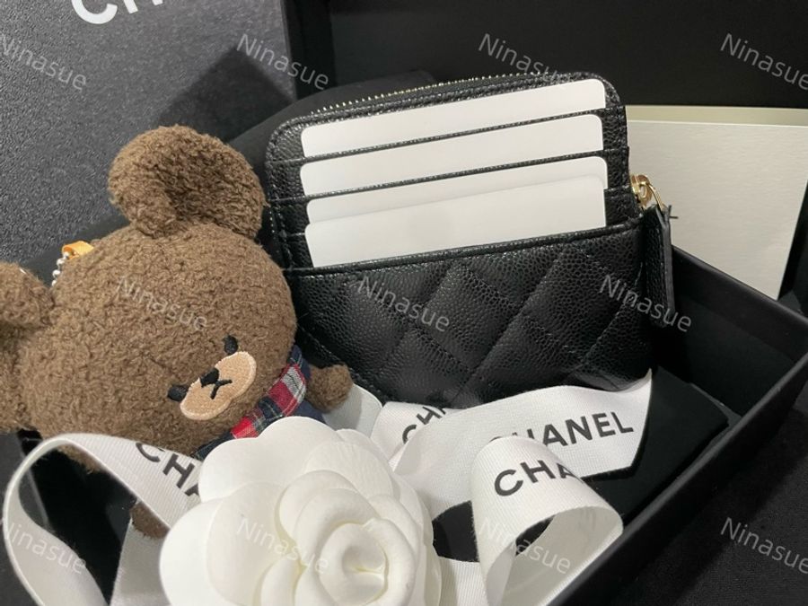 ❌全新|2024年台灣購證|香奈兒Chanel|熱門款 經典款 荔枝皮 吐司零錢包-2