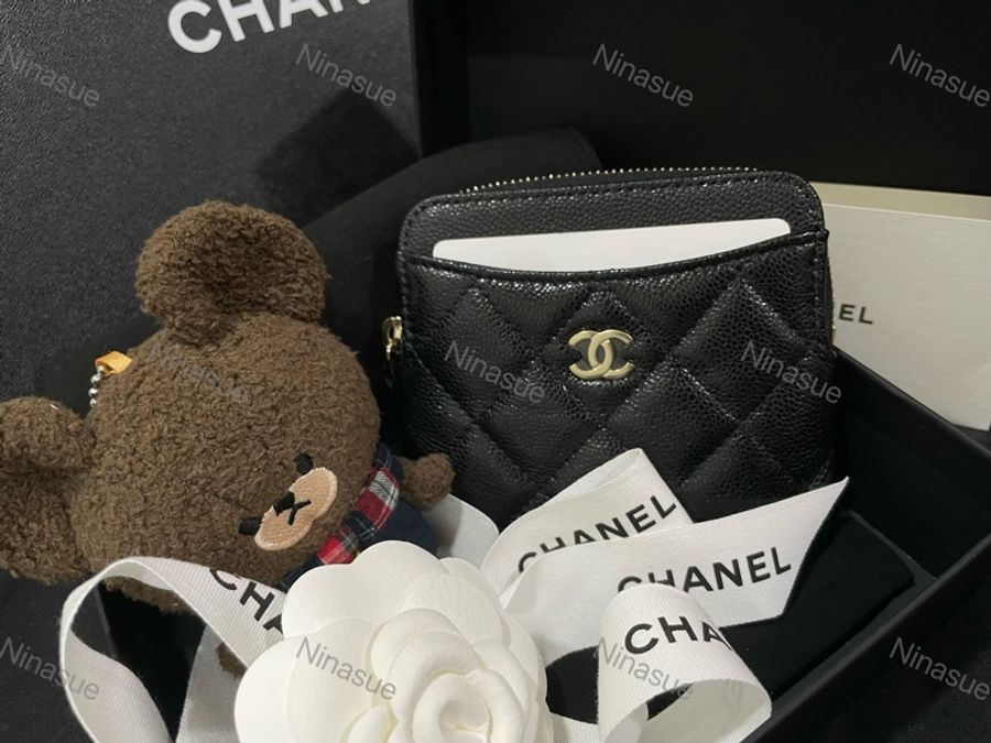❌全新|2024年台灣購證|香奈兒Chanel|熱門款 經典款 荔枝皮 吐司零錢包-3