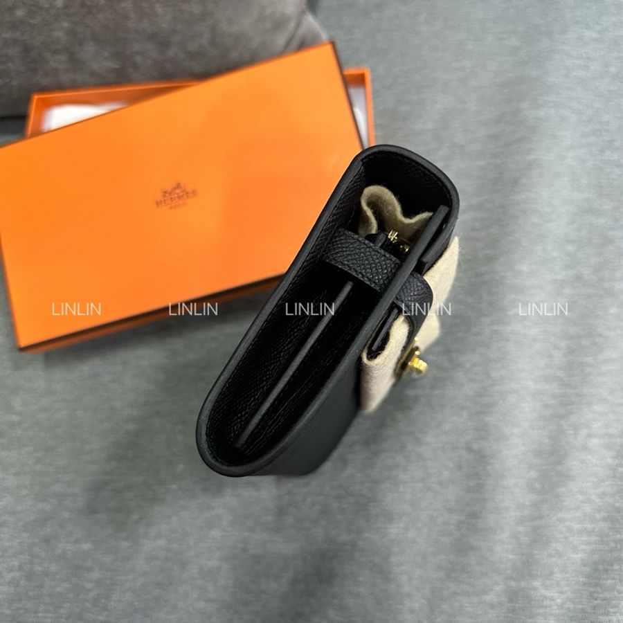Hermes Kelly to go 黑色金釦-7