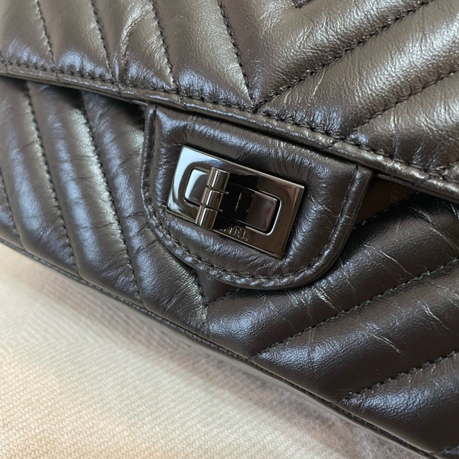 Chanel 2.55 Reissue 香奈兒 全黑黑扣 mini 迷你20cm-1