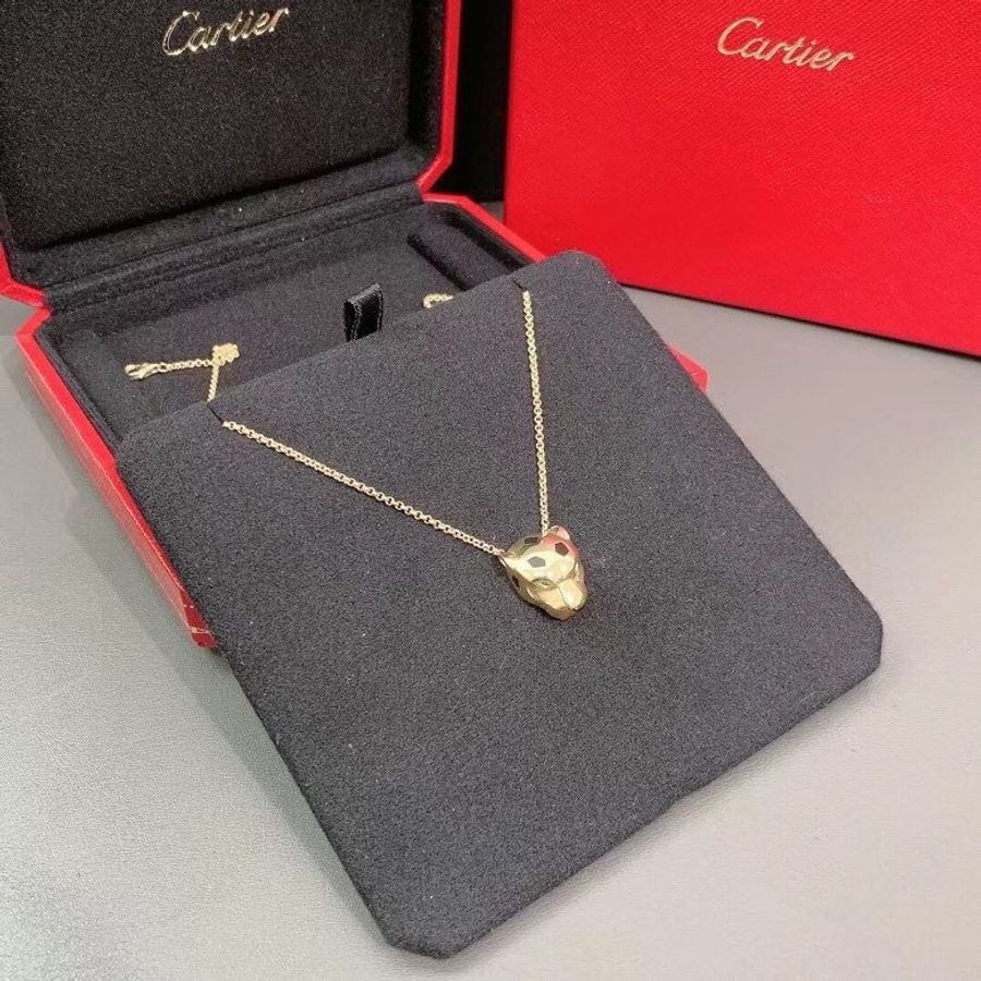 Cartier卡地亞panthere18k黃金豹頭項鍊 男女款情侶項鍊,2021購入-3
