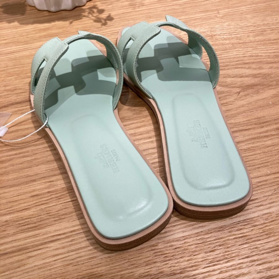 愛馬仕 H拖鞋 薄荷綠 37.5size Oran Sandal-12
