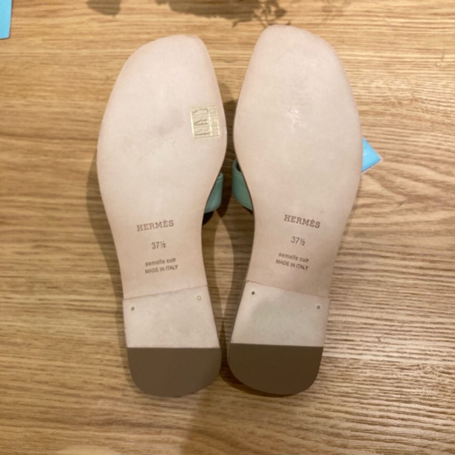 愛馬仕 H拖鞋 薄荷綠 37.5size Oran Sandal-14