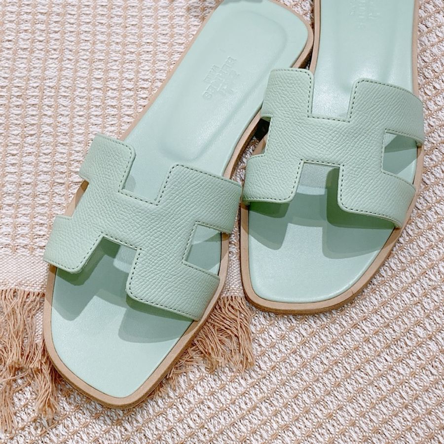 愛馬仕 H拖鞋 薄荷綠 37.5size Oran Sandal-1