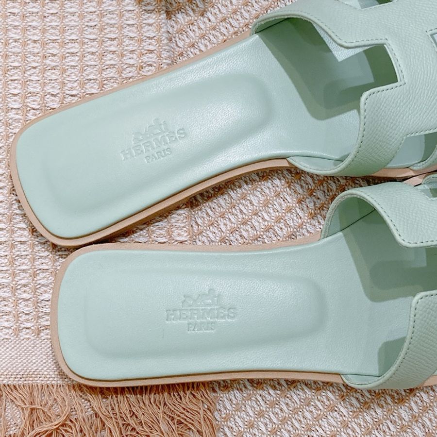 愛馬仕 H拖鞋 薄荷綠 37.5size Oran Sandal-7