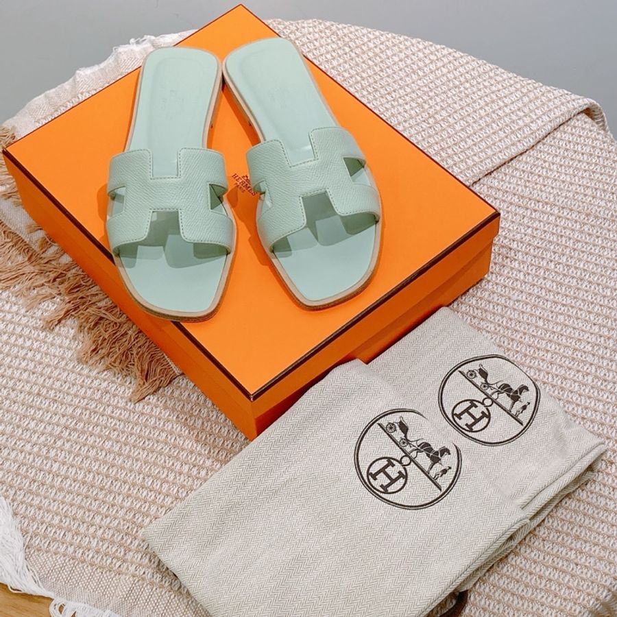 愛馬仕 H拖鞋 薄荷綠 37.5size Oran Sandal-16