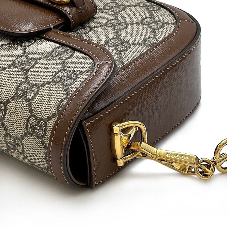【二手商品】GUCCI Horsebit 1955 馬銜釦馬鞍包 - 棕-4
