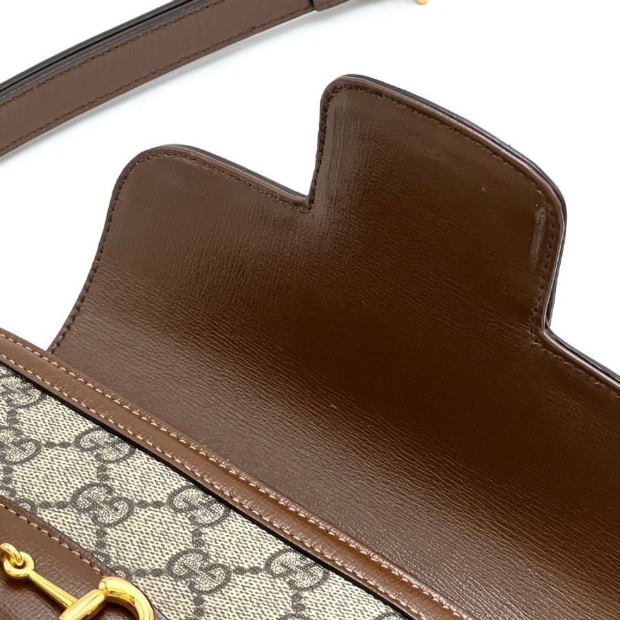 【二手商品】GUCCI Horsebit 1955 馬銜釦馬鞍包 - 棕-6