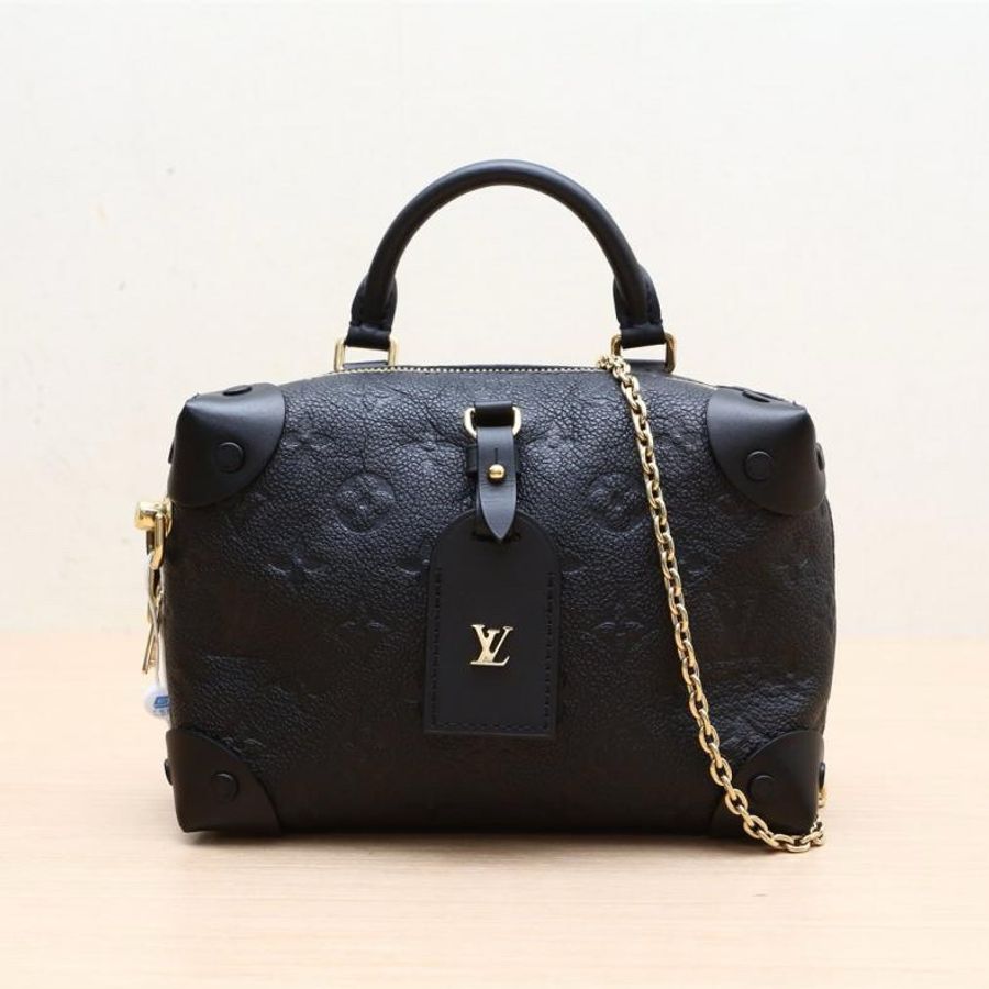 LOUIS VUITTON(路易威登) PETITE MALLE Souple 手柄軟盒子 黑色 晶片-0