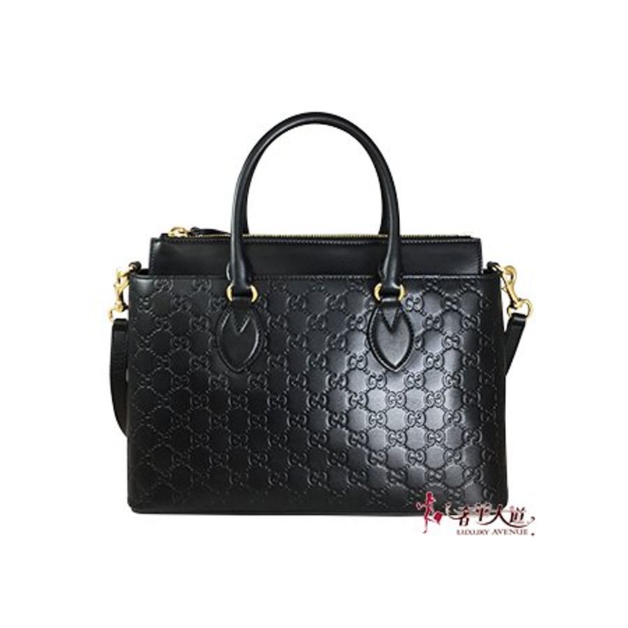 GUCCI 黑色牛皮壓紋 兩用包 409534-0
