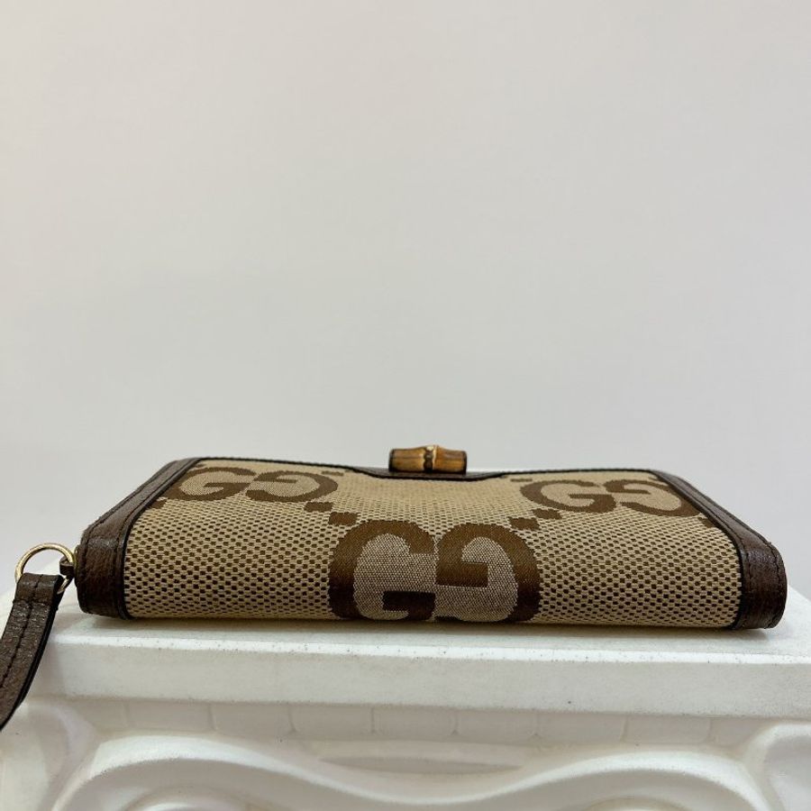 GUCCI竹節大G Logo 拉鍊長夾-3