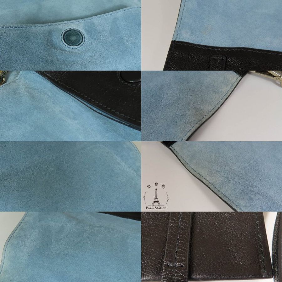 【巴黎站二手名牌專賣店】*現貨*PRADA 真品*黑色牛皮Etiquette Small鉚釘吊牌斜背包-5
