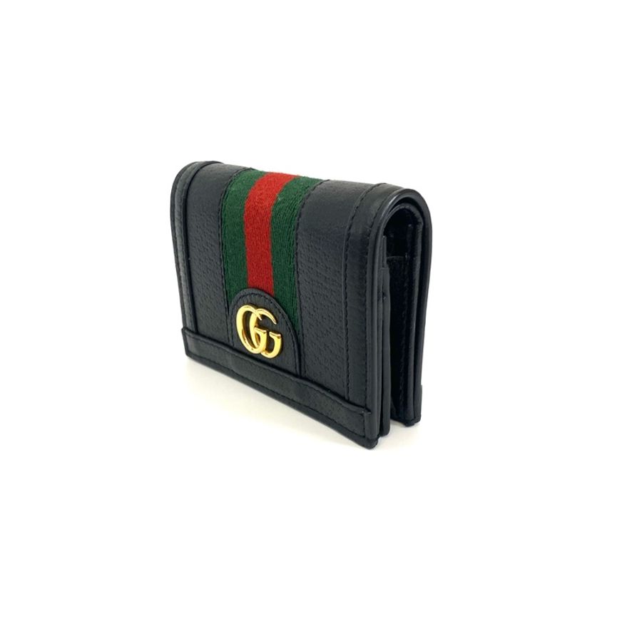 Gucci 黑牛皮GG金釦Ophidia Mini短夾 全配近全新品-1
