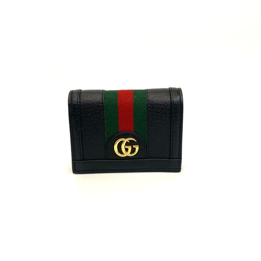 Gucci 黑牛皮GG金釦Ophidia Mini短夾 全配近全新品-6