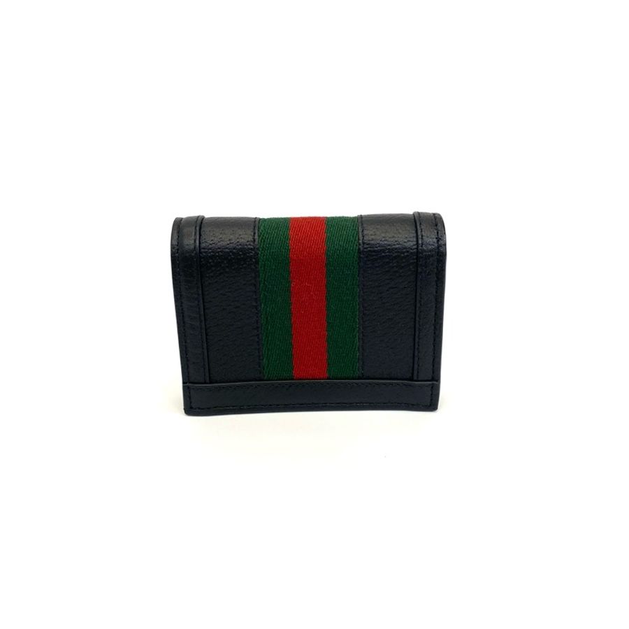 Gucci 黑牛皮GG金釦Ophidia Mini短夾 全配近全新品-7