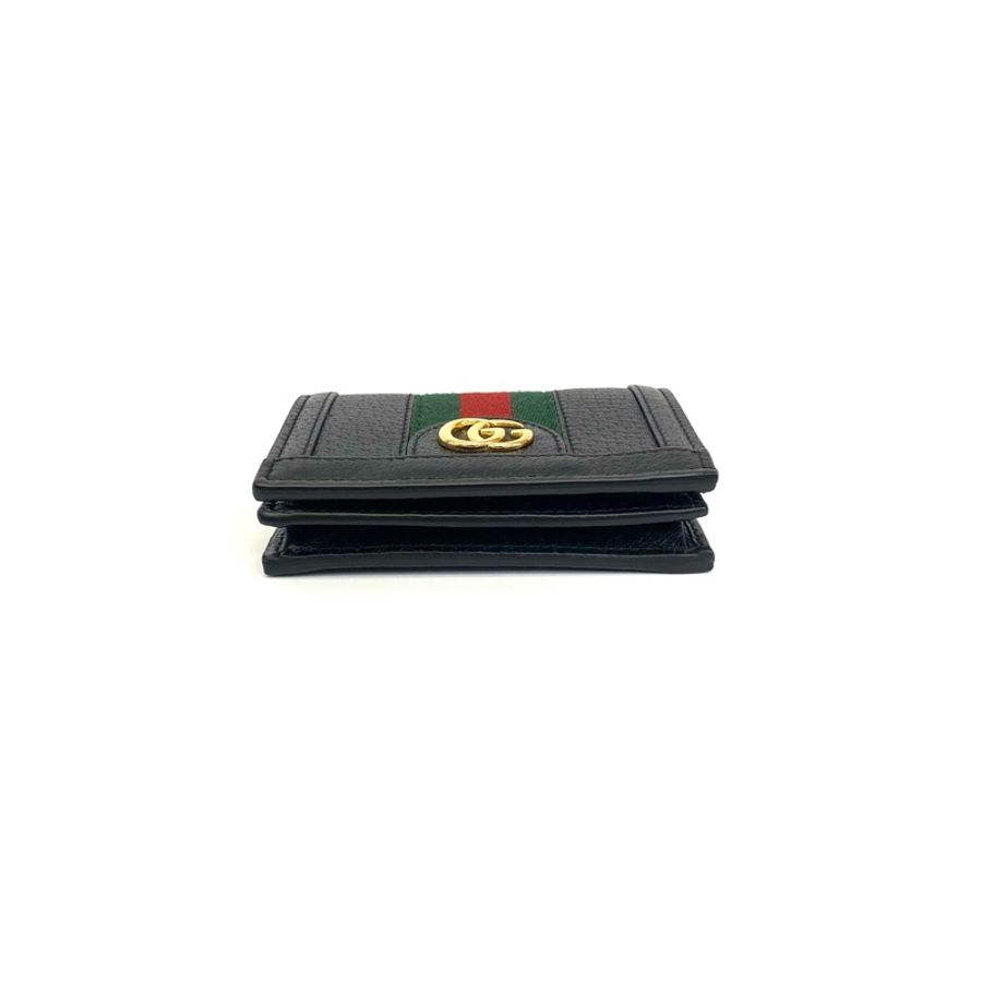 Gucci 黑牛皮GG金釦Ophidia Mini短夾 全配近全新品-8